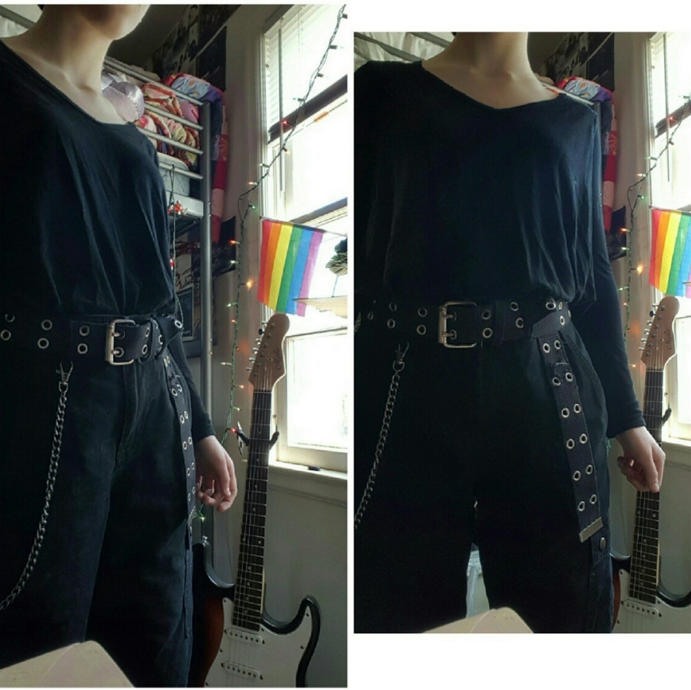 black long sleeve with lace back
